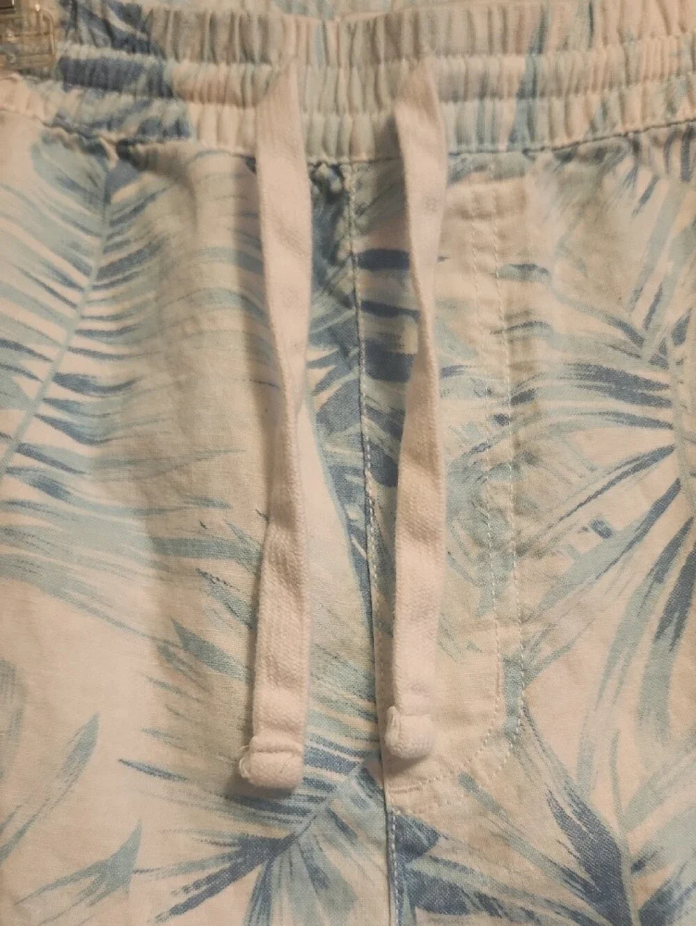 Cubavera Linen Blend Aqua Big & Tall Palm Tropical Swim Beach Shorts Trunks